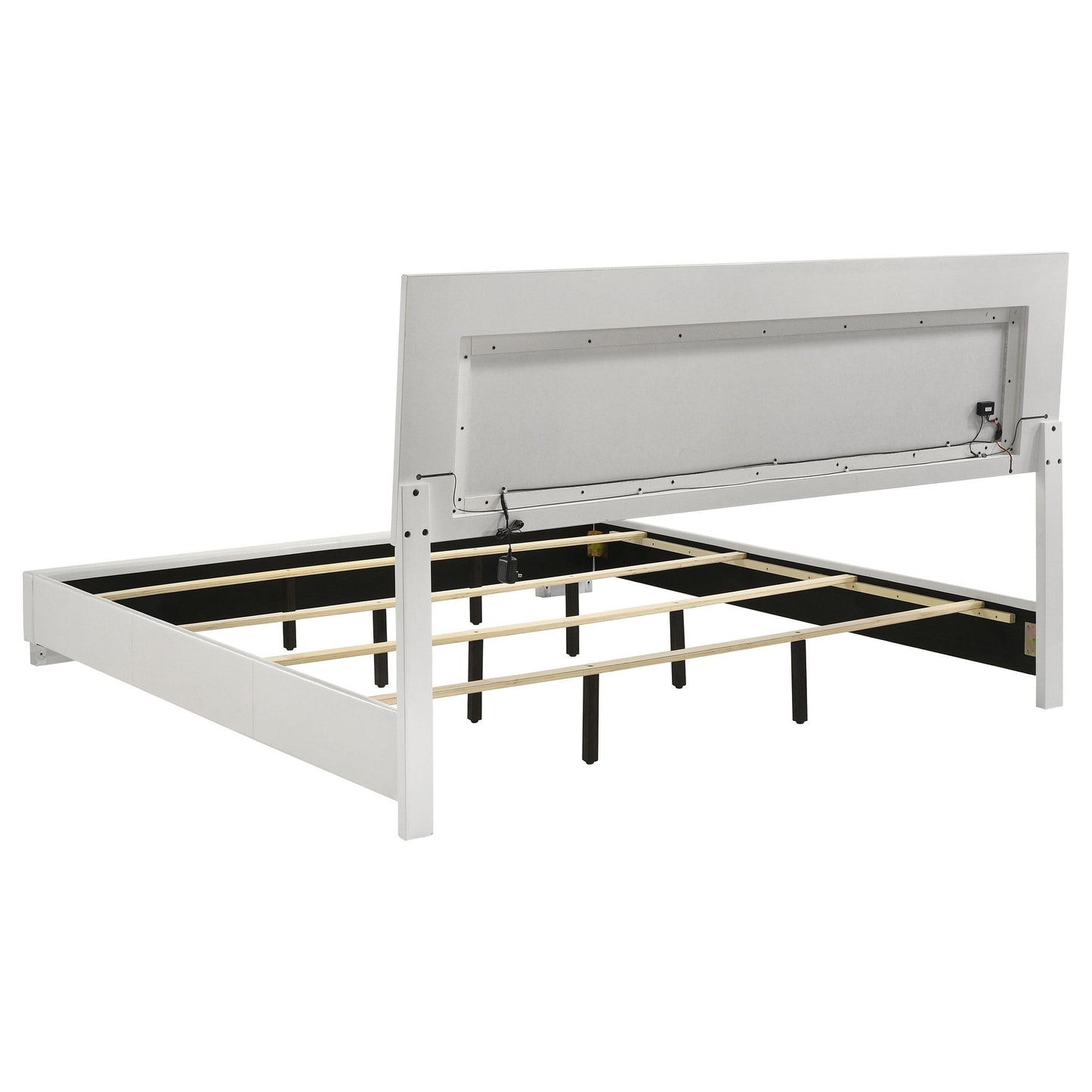 Coaster Furniture Felicity 203500KE Wood Eastern King LED Panel Bed - White High Gloss IMAGE 4