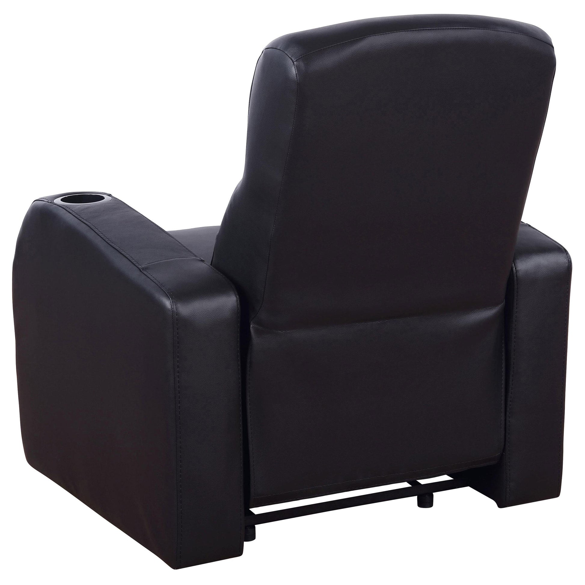  Coaster Furniture Cyrus 600001 Upholstered Track Arm Recliner - Black IMAGE 4
