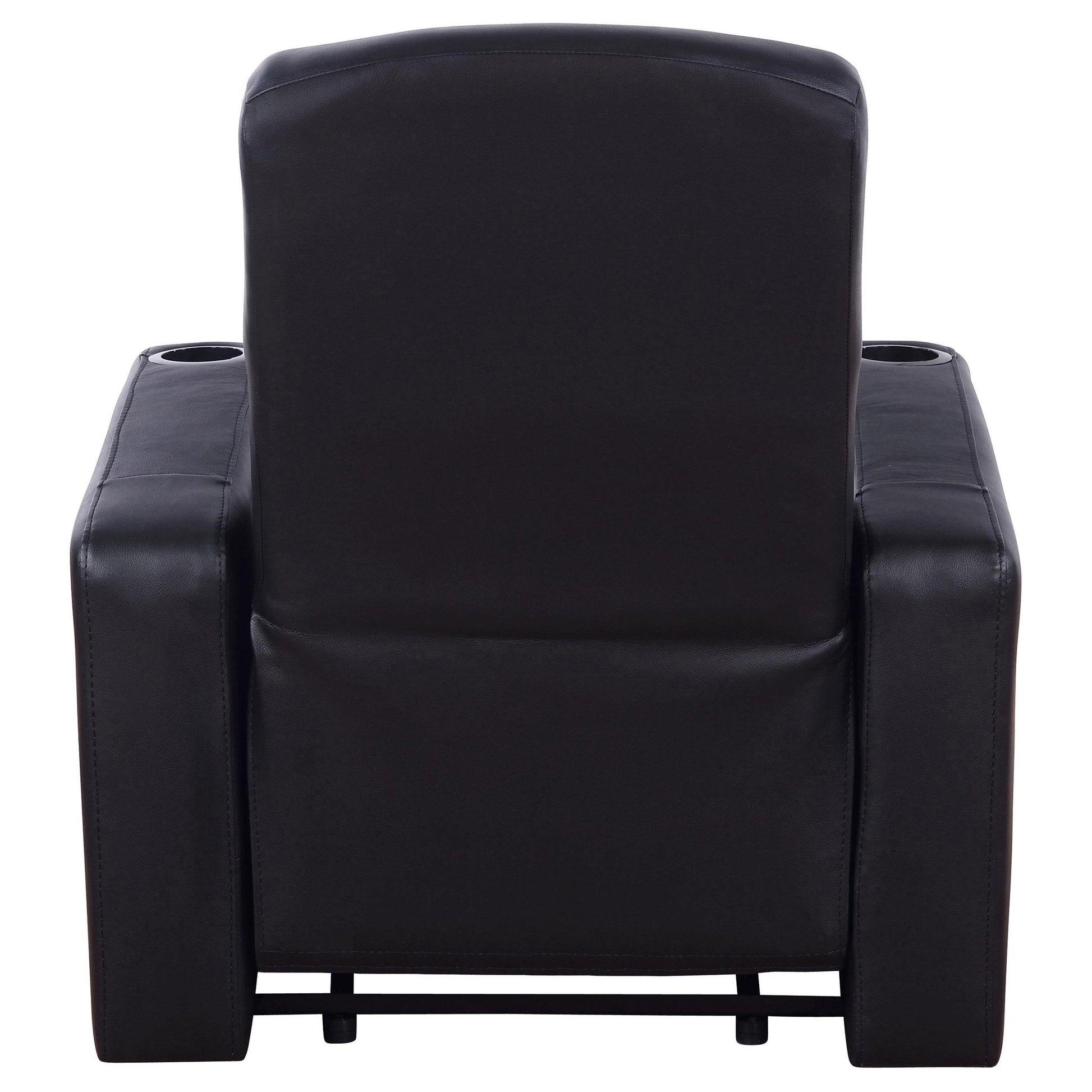  Coaster Furniture Cyrus 600001 Upholstered Track Arm Recliner - Black IMAGE 5