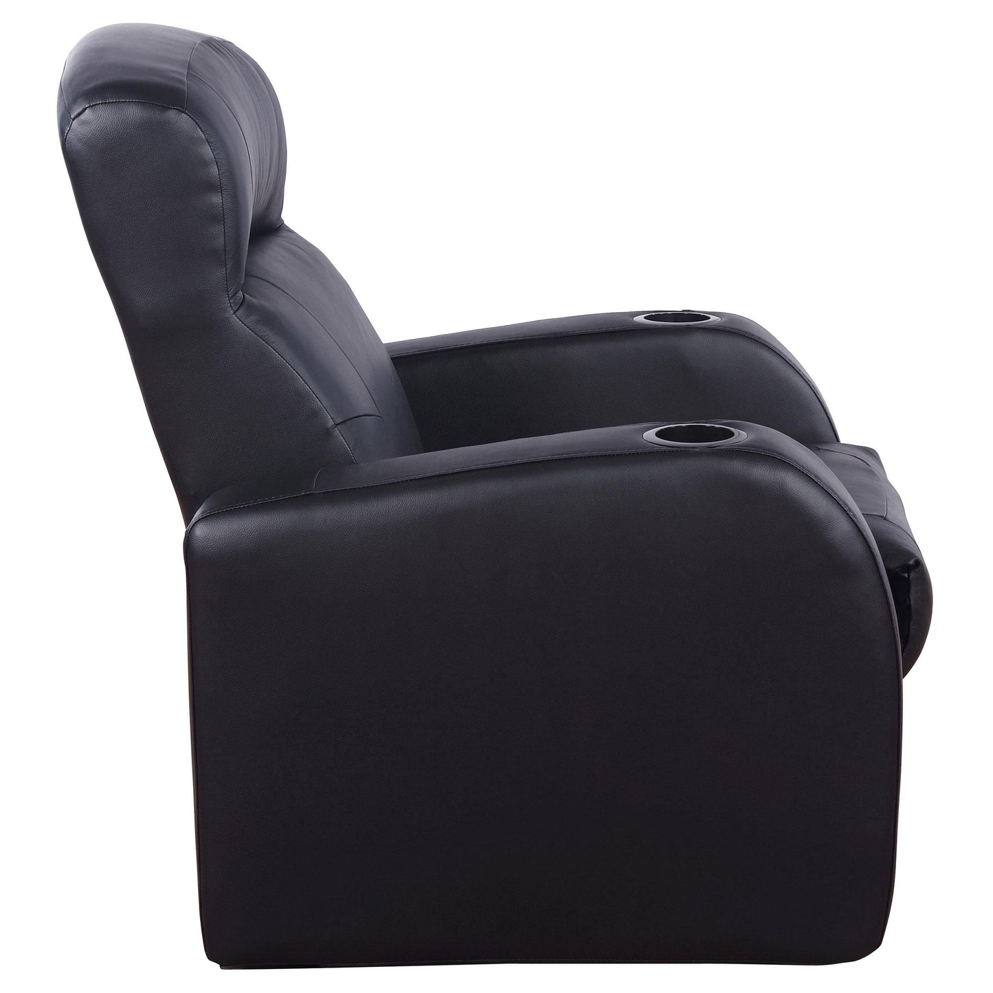  Coaster Furniture Cyrus 600001 Upholstered Track Arm Recliner - Black IMAGE 6