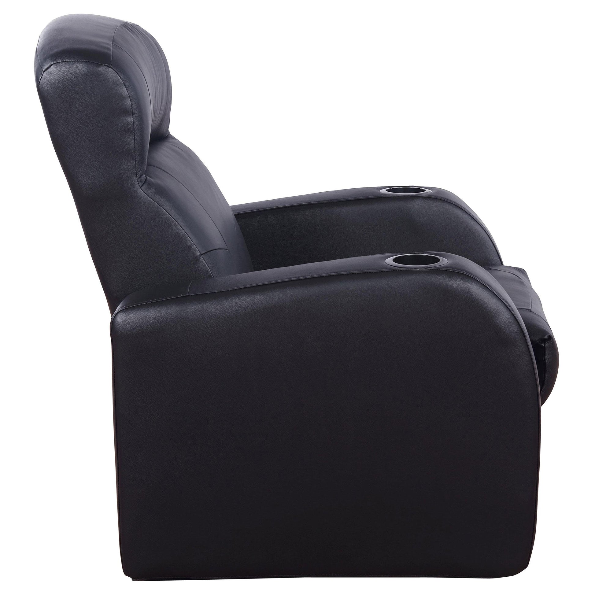  Coaster Furniture Cyrus 600001 Upholstered Track Arm Recliner - Black IMAGE 6