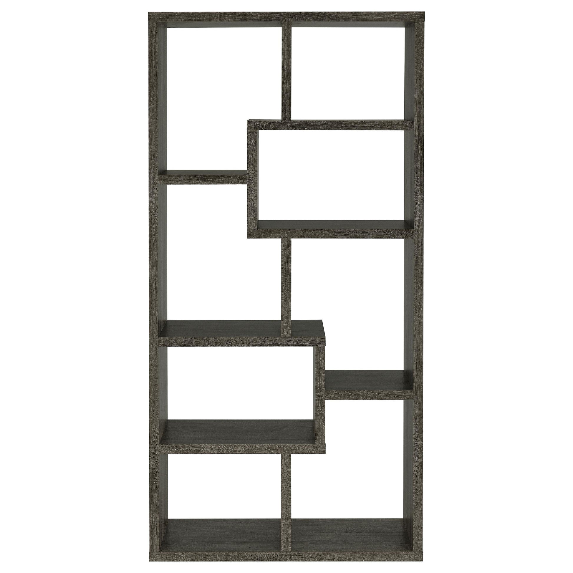 Coaster Furniture Theo 800510 71-inch 7-shelf Bookshelf - Weathered Grey IMAGE 2