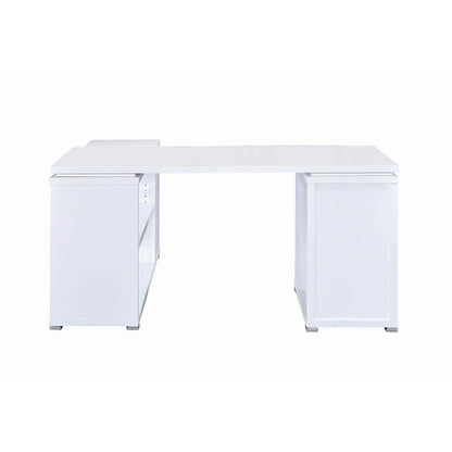 Coaster Furniture Yvette 800516 60-inch 3-Drawer L-Shape Computer Desk - White IMAGE 5