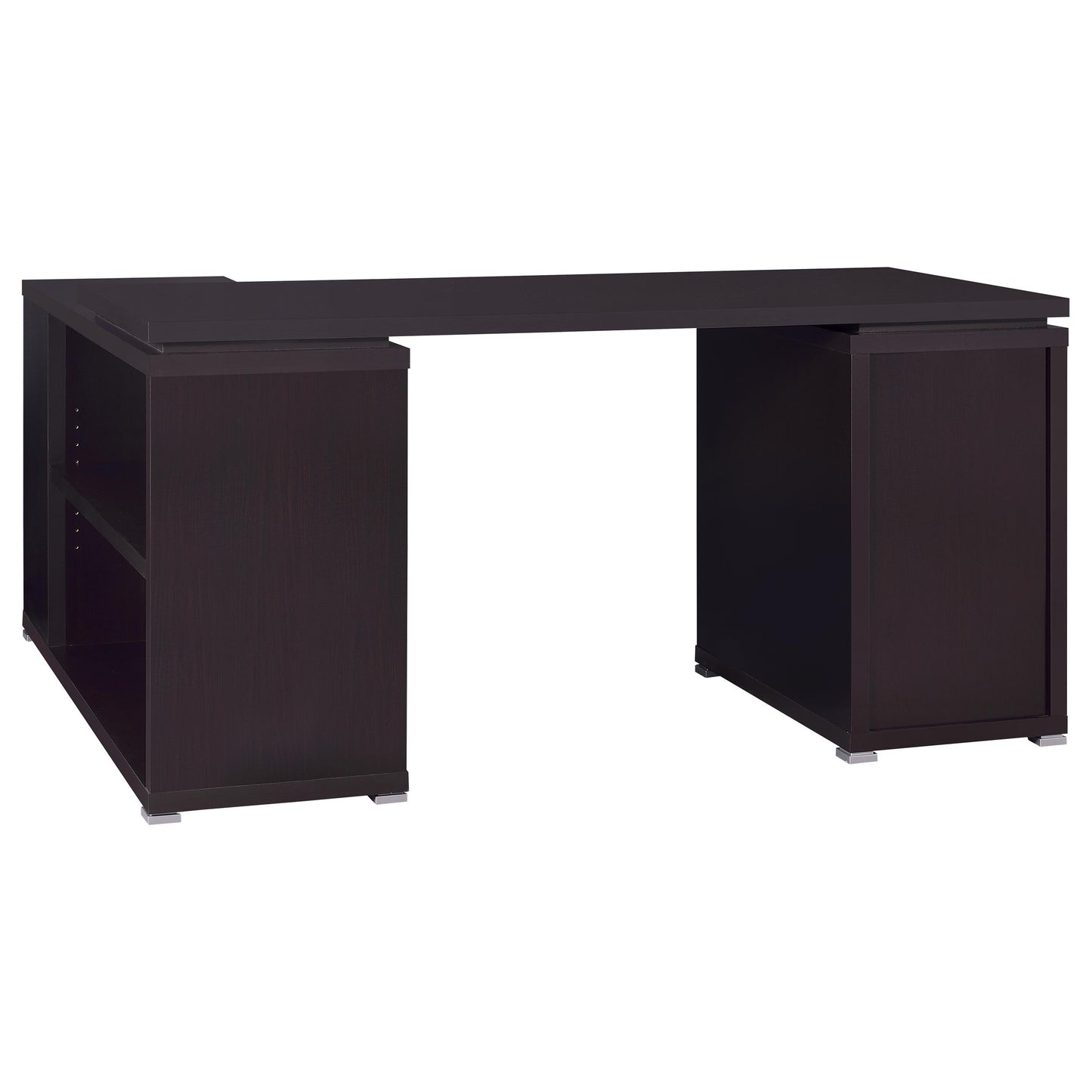 Coaster Furniture Yvette 800517 60-inch 3-Drawer L-Shape Computer Desk - Cappuccino IMAGE 6
