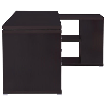 Coaster Furniture Yvette 800517 60-inch 3-Drawer L-Shape Computer Desk - Cappuccino IMAGE 8