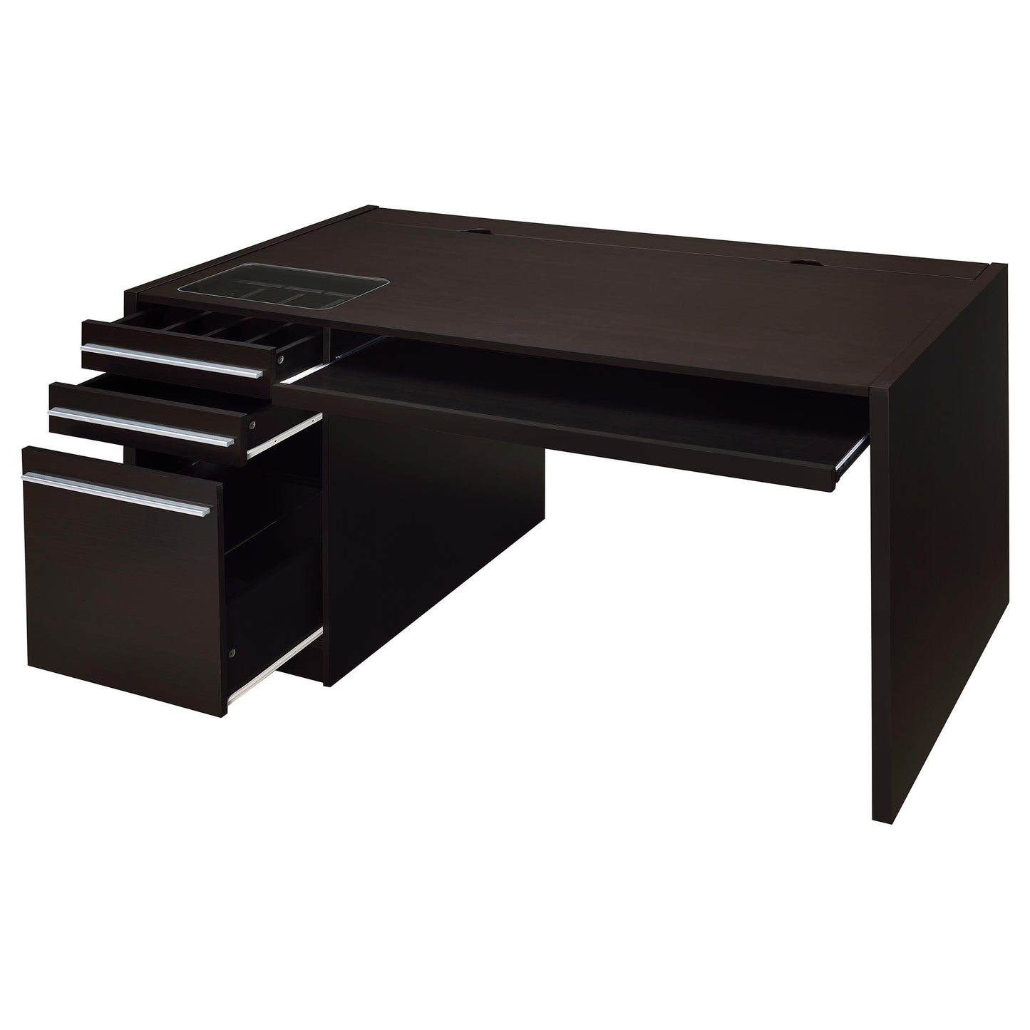 Coaster Furniture Halston 800982 60-inch 3-Drawer Office Computer Desk - Cappuccino IMAGE 2