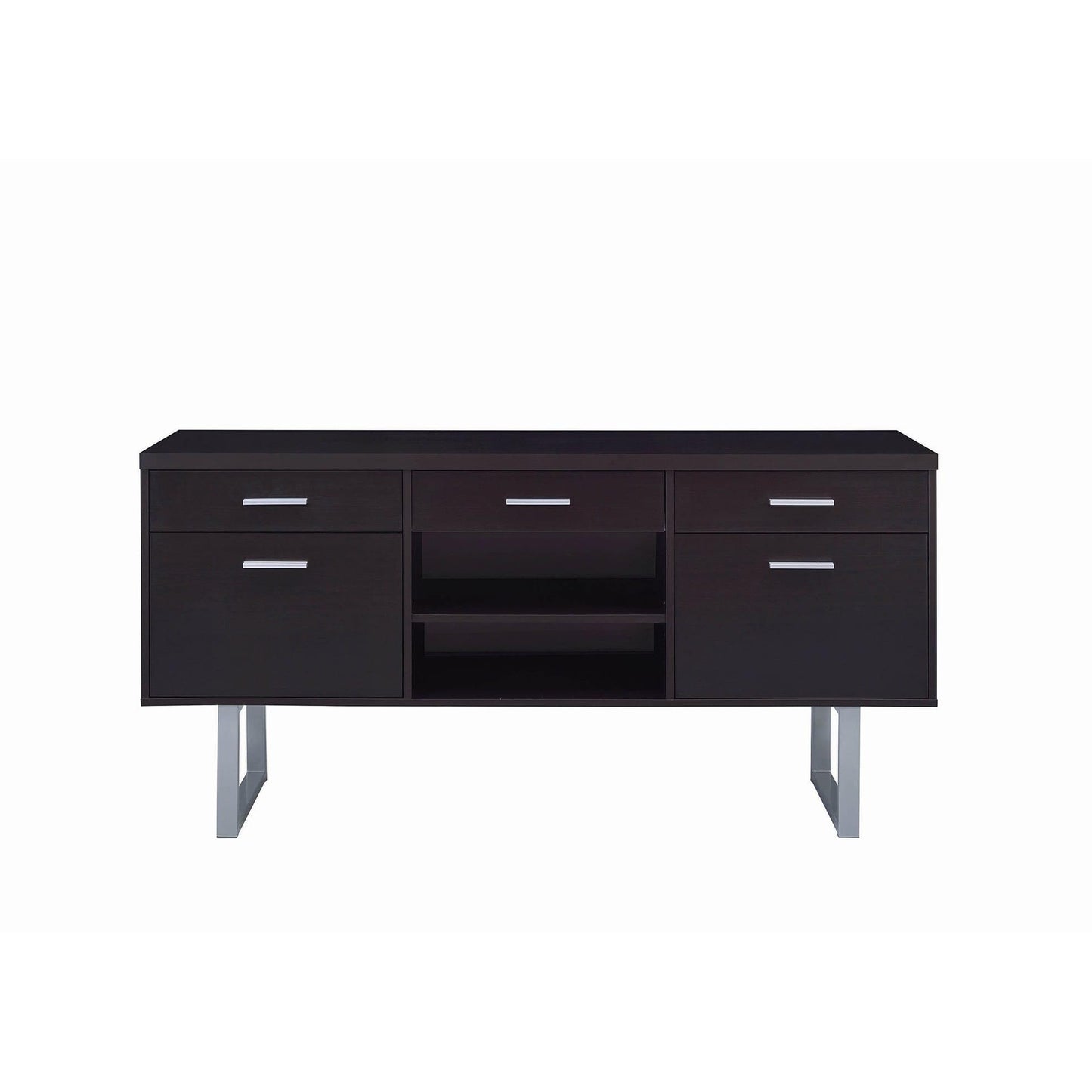 Coaster Furniture Lawtey 801522 5-Drawer Home Office Storage Credenza - Cappuccino IMAGE 3