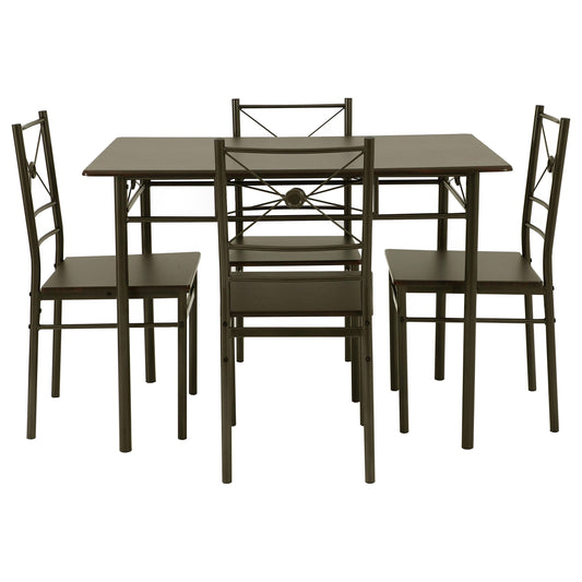 Coaster Furniture Anna 100033 5-piece Rectangular Dining Table Set - Dark Bronze IMAGE 1