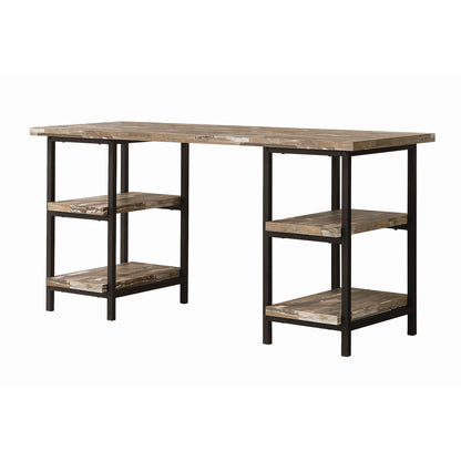 Coaster Furniture Kemper 801551 59-inch 4-shelf Writing Desk - Weathered Brown IMAGE 1