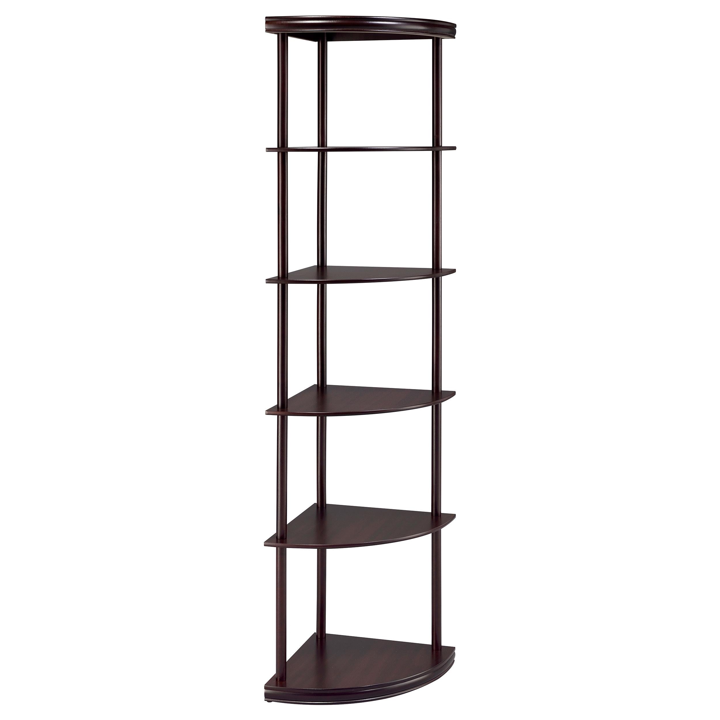 Coaster Furniture Bonwick 800279 72-inch 5-shelf Corner Bookshelf - Cappuccino IMAGE 1