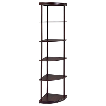 Coaster Furniture Bonwick 800279 72-inch 5-shelf Corner Bookshelf - Cappuccino IMAGE 1