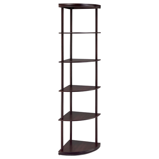 Coaster Furniture Bonwick 800279 72-inch 5-shelf Corner Bookshelf - Cappuccino IMAGE 1