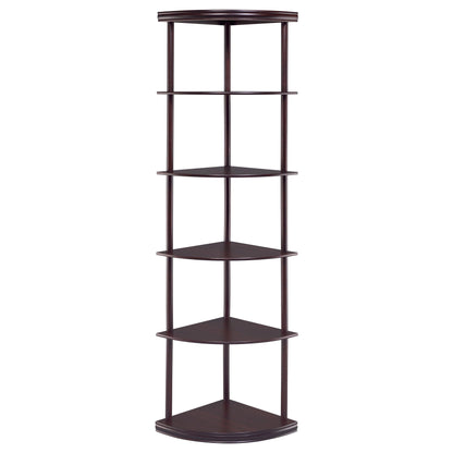 Coaster Furniture Bonwick 800279 72-inch 5-shelf Corner Bookshelf - Cappuccino IMAGE 2