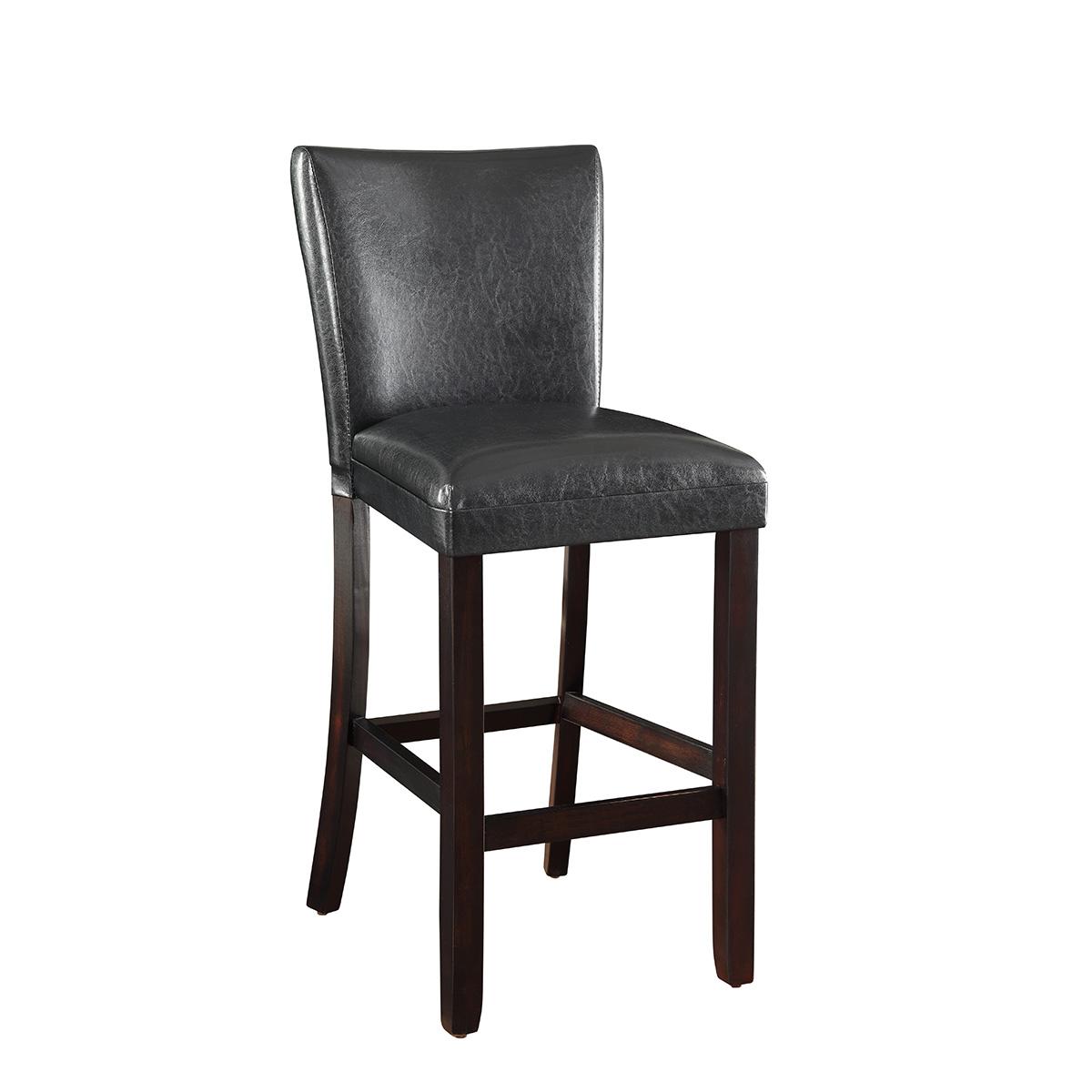Coaster Furniture Alberton 100056 Leatherette Upholstered Bar Chair - Black (Set of 2) IMAGE 1