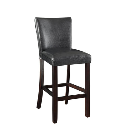Coaster Furniture Alberton 100056 Leatherette Upholstered Bar Chair - Black (Set of 2) IMAGE 1
