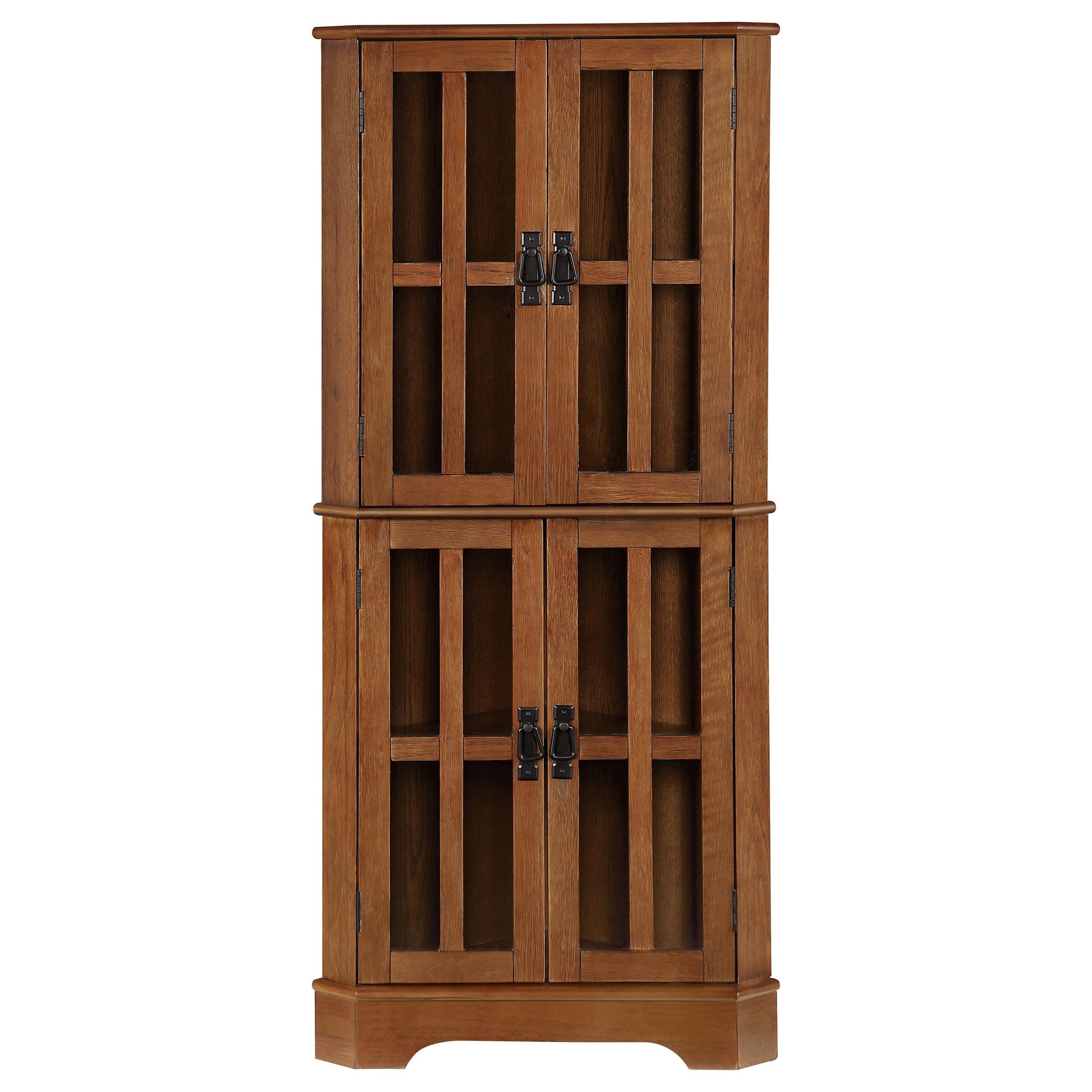 Coaster Furniture Coreosis 950185 4-door Wood Corner Curio Cabinet - Golden Brown IMAGE 2