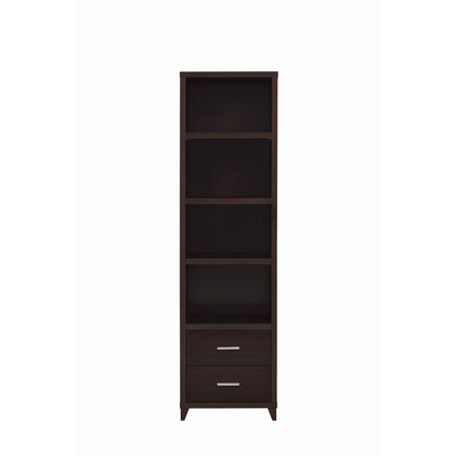 Coaster Furniture Lewes 700882 4-shelf Engineered Wood Media Tower - Cappuccino IMAGE 3