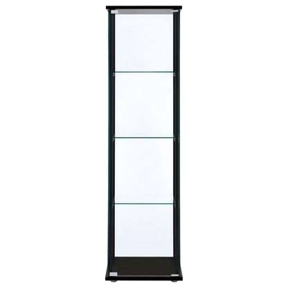 Coaster Furniture Cyclamen 950171 4-shelf Clear Glass Curio Display Cabinet - Black IMAGE 2