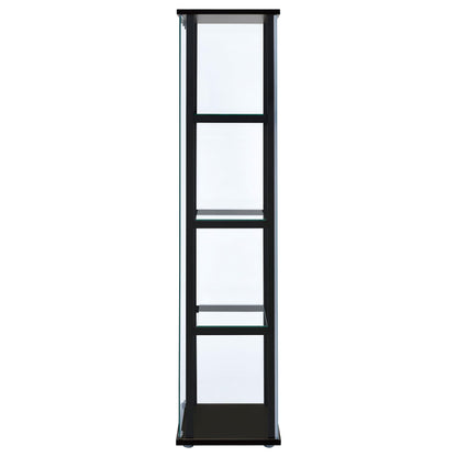 Coaster Furniture Cyclamen 950171 4-shelf Clear Glass Curio Display Cabinet - Black IMAGE 4