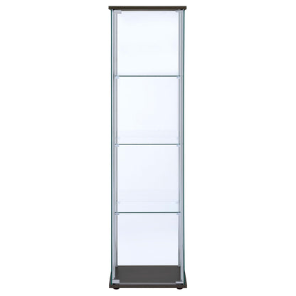 Coaster Furniture Bellatrix 950172 4-shelf Clear Glass Curio Cabinet - Cappuccino IMAGE 2