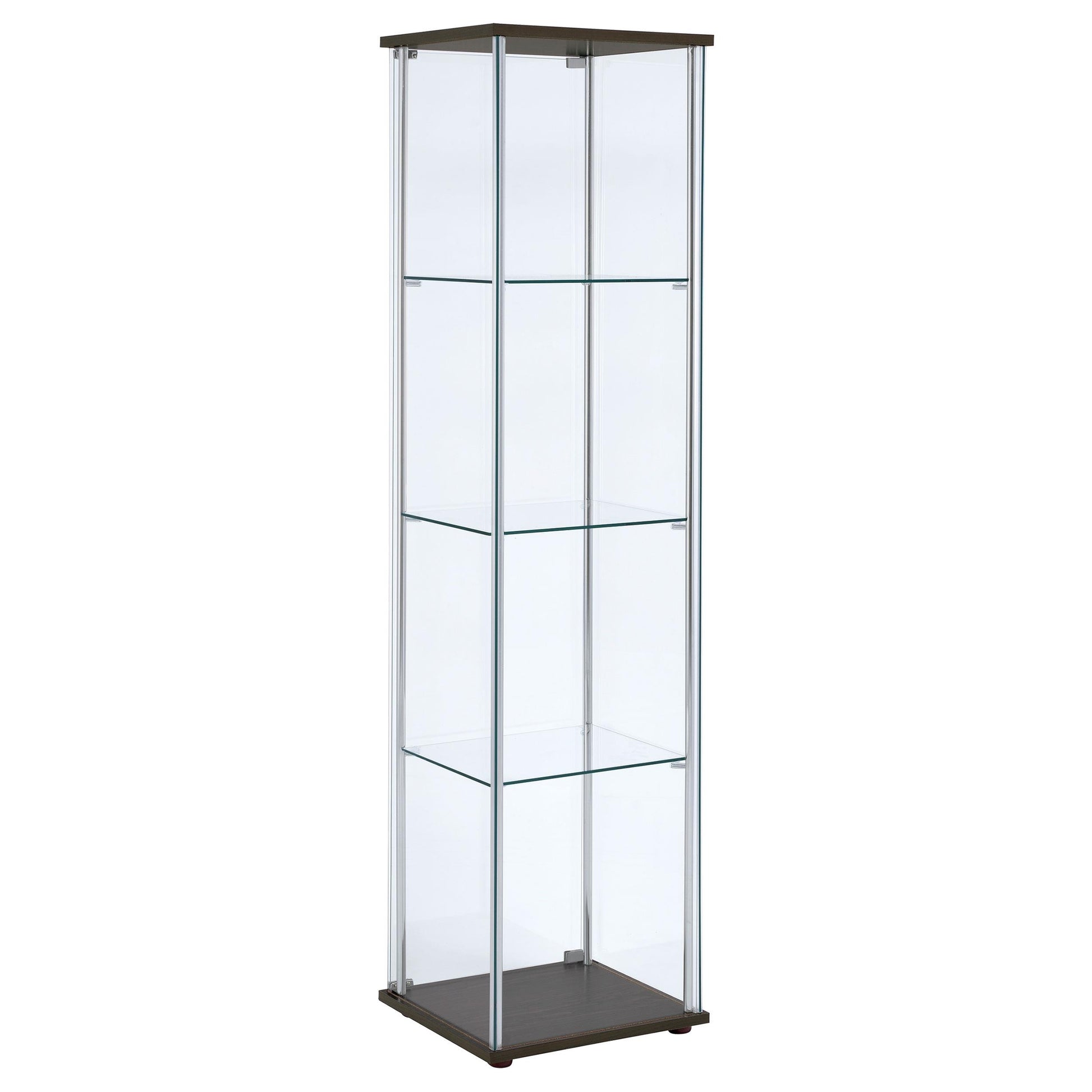 Coaster Furniture Bellatrix 950172 4-shelf Clear Glass Curio Cabinet - Cappuccino IMAGE 5