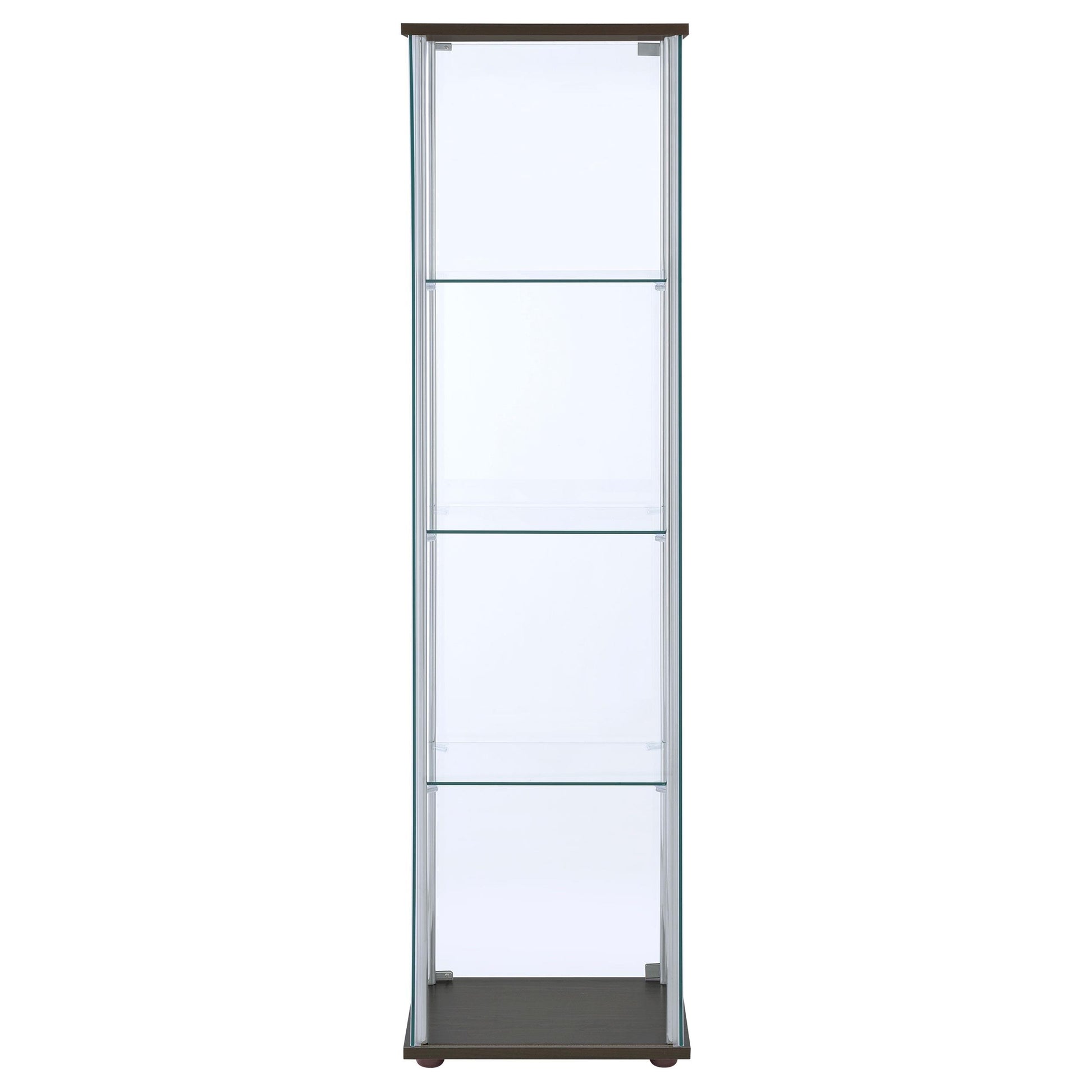 Coaster Furniture Bellatrix 950172 4-shelf Clear Glass Curio Cabinet - Cappuccino IMAGE 6