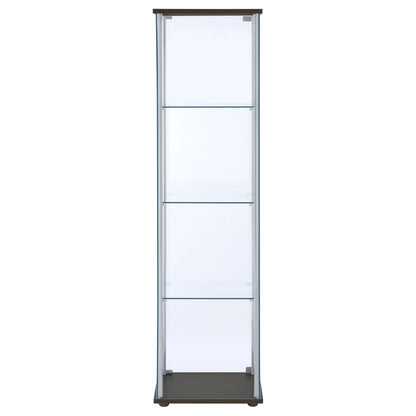 Coaster Furniture Bellatrix 950172 4-shelf Clear Glass Curio Cabinet - Cappuccino IMAGE 6