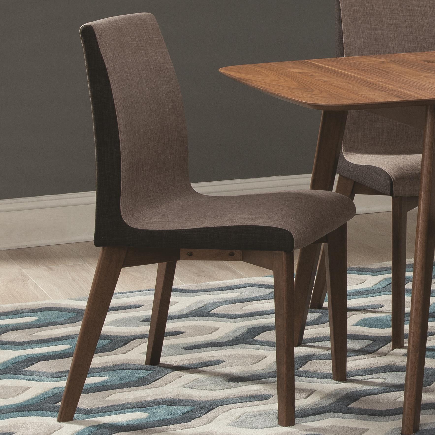 Coaster Furniture Redbridge 106592 Upholstered Dining Side Chair - Walnut (Set of 2) IMAGE 3