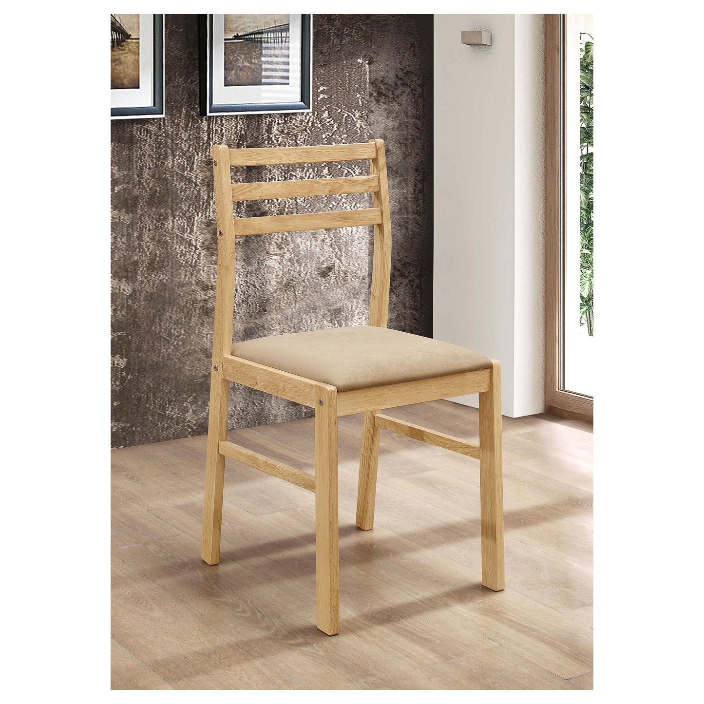  Coaster Furniture Bucknell 130006 3-piece Round Drop Leaf Dining Table Set - Natural IMAGE 16