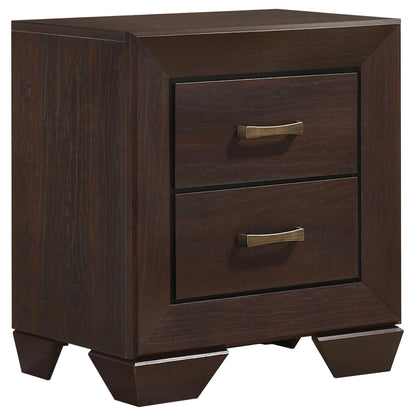 Coaster Furniture Kauffman 204392 2-Drawer Nightstand - Dark Cocoa IMAGE 1
