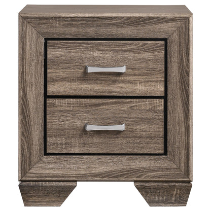 Coaster Furniture Kauffman 204192 2-Drawer Nightstand - Washed Taupe IMAGE 2