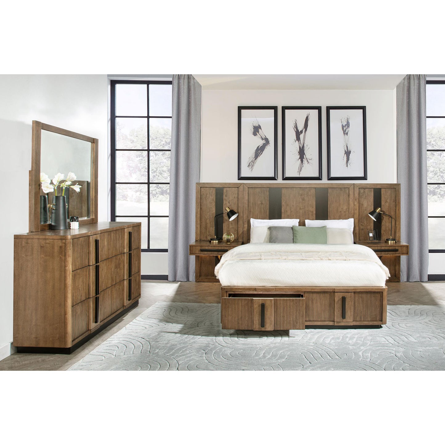  Coaster Furniture Terrace 224900KE-S5P 7 pc King Wall Panel Bedroom Set IMAGE 1