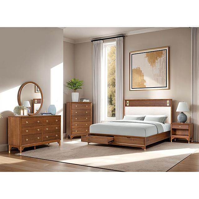  Furniture of America Hepburne FM74000WN-Q-ST-5PC-C 7 pc Queen Storage Bedroom Set IMAGE 1