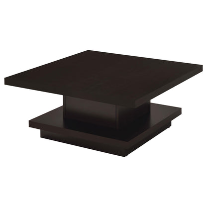 Coaster Furniture Reston 705168 Square Engineered Wood Coffee Table - Cappuccino IMAGE 1