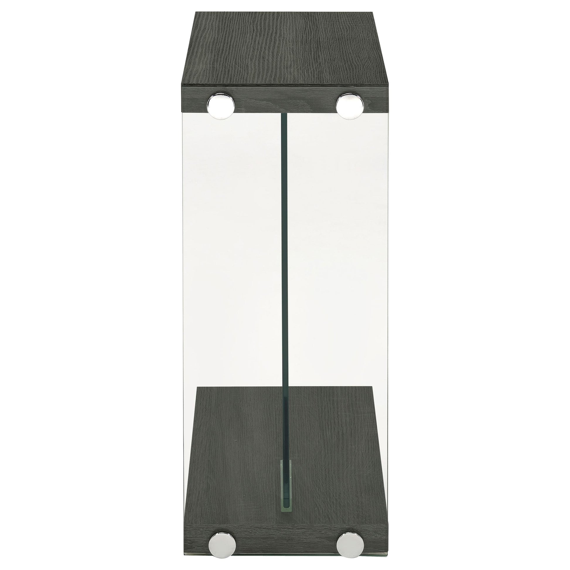 Coaster Furniture Colby 902916 Engineered Wood C-Shaped Side Table - Weathered Grey IMAGE 2