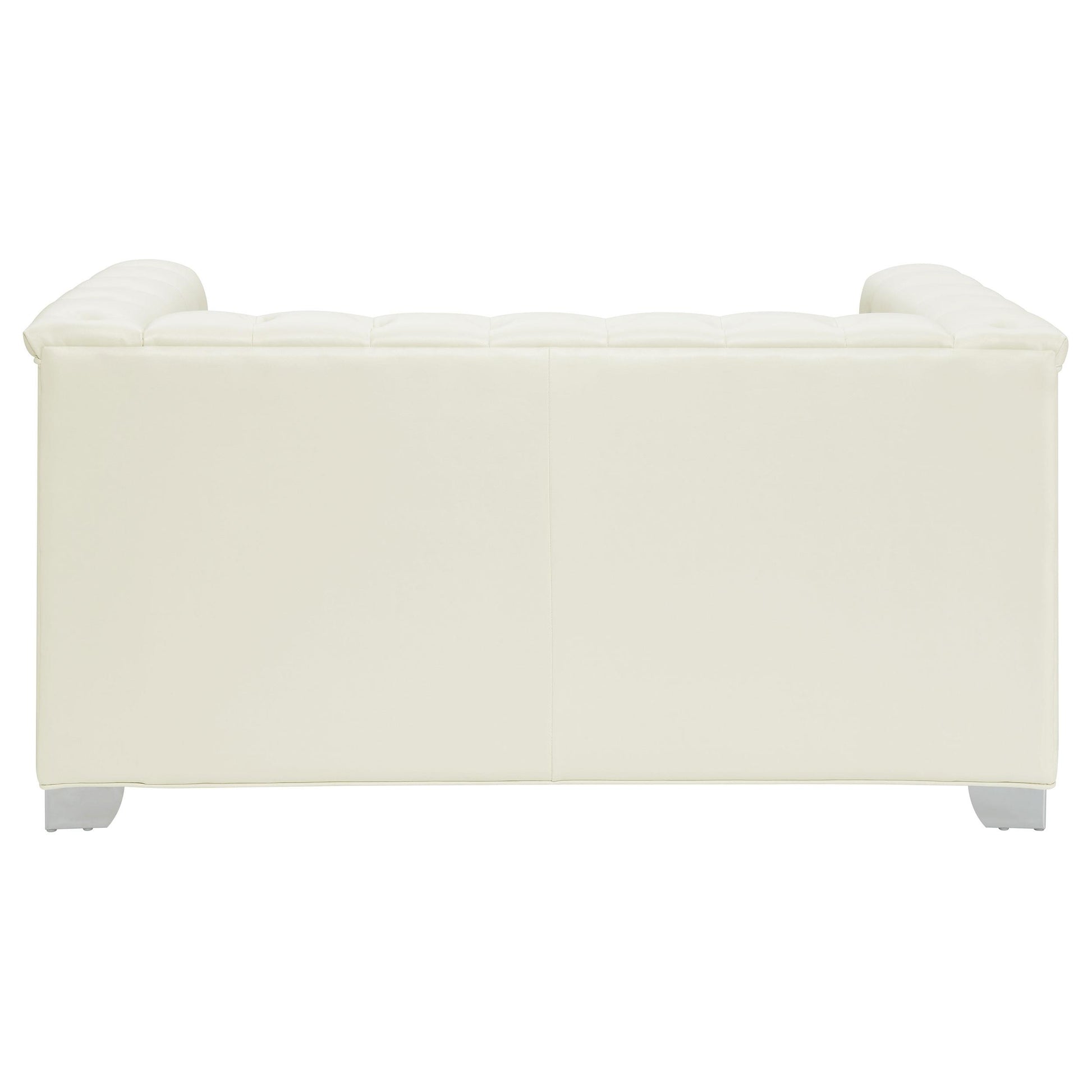 Coaster Furniture Chaviano 505392 Upholstered Track Arm Loveseat - Pearl White IMAGE 5