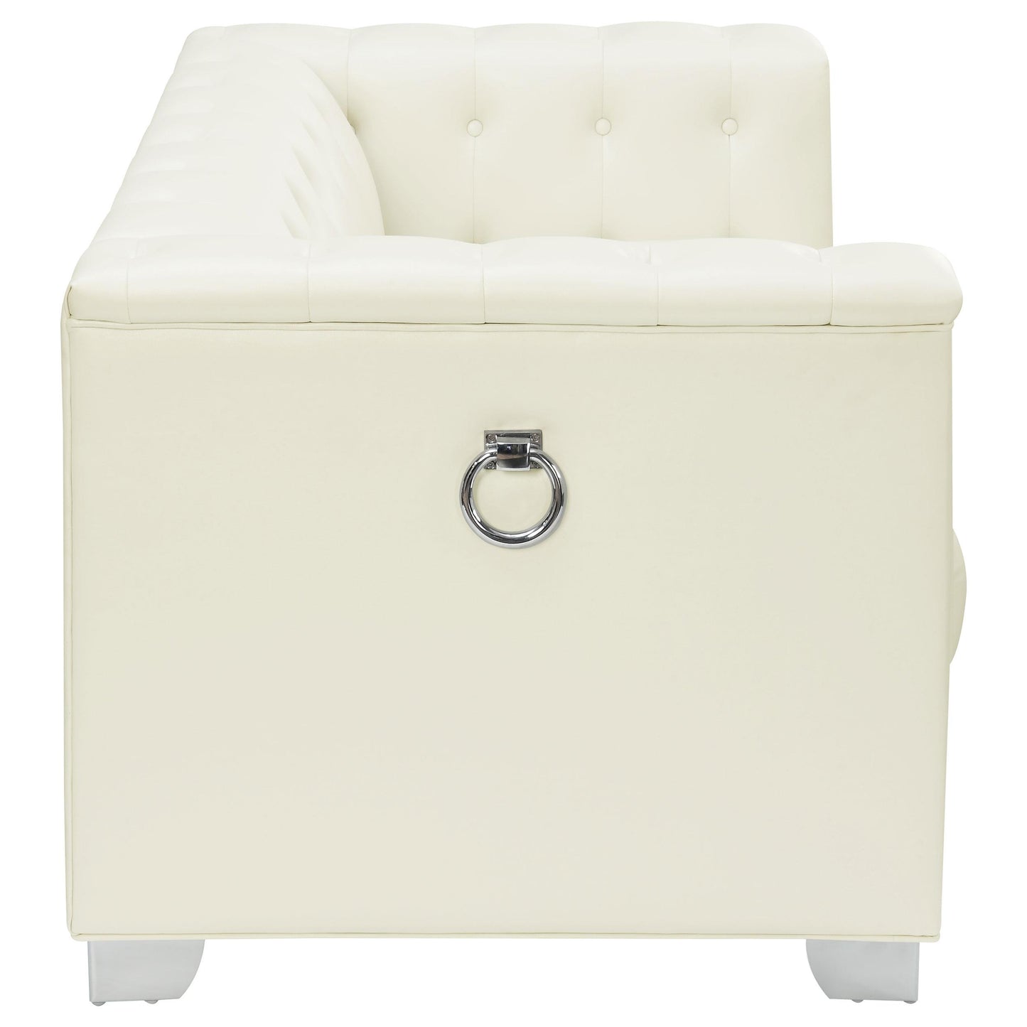 Coaster Furniture Chaviano 505392 Upholstered Track Arm Loveseat - Pearl White IMAGE 6