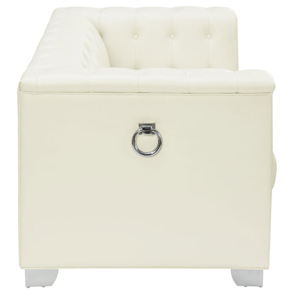 Coaster Furniture Chaviano 505392 Upholstered Track Arm Loveseat - Pearl White IMAGE 6