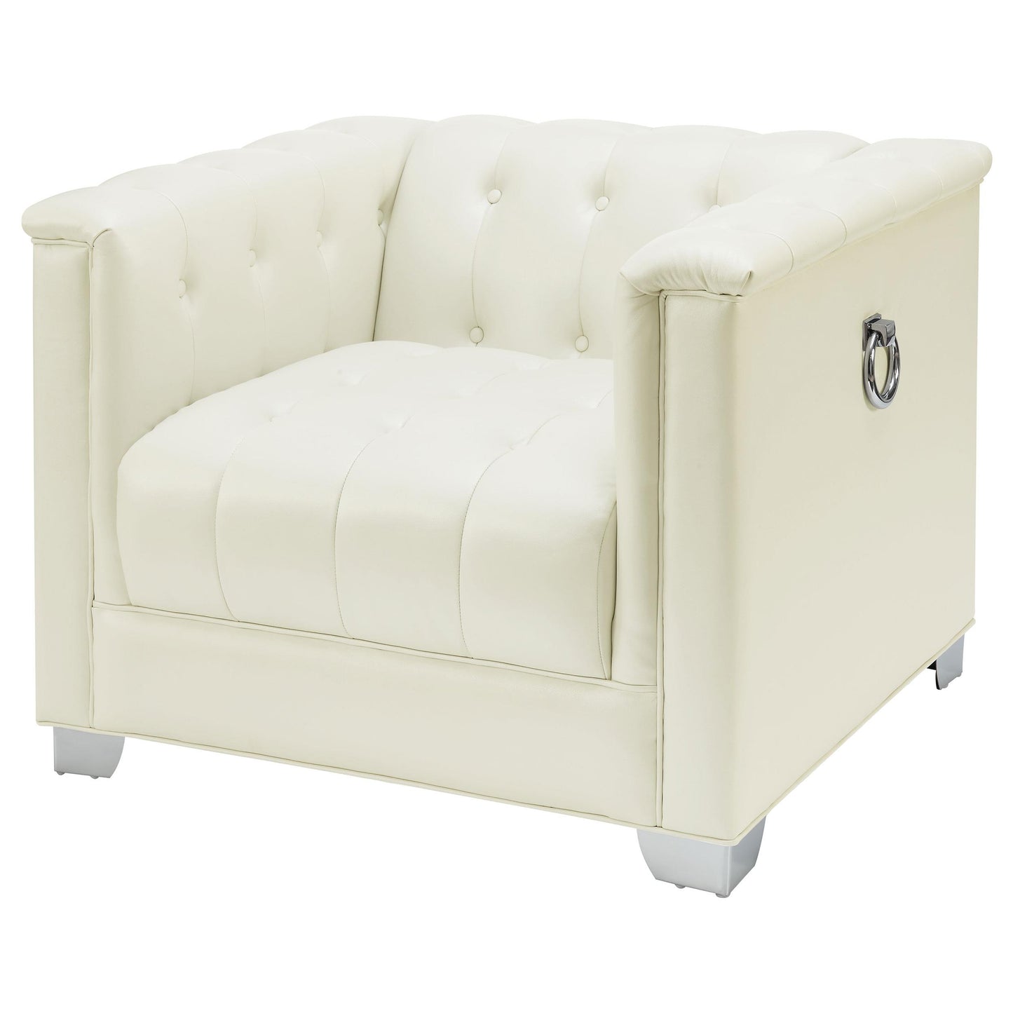 Coaster Furniture Chaviano 505393 Upholstered Track Arm Accent Chair - Pearl White IMAGE 3