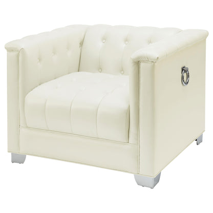 Coaster Furniture Chaviano 505393 Upholstered Track Arm Accent Chair - Pearl White IMAGE 3