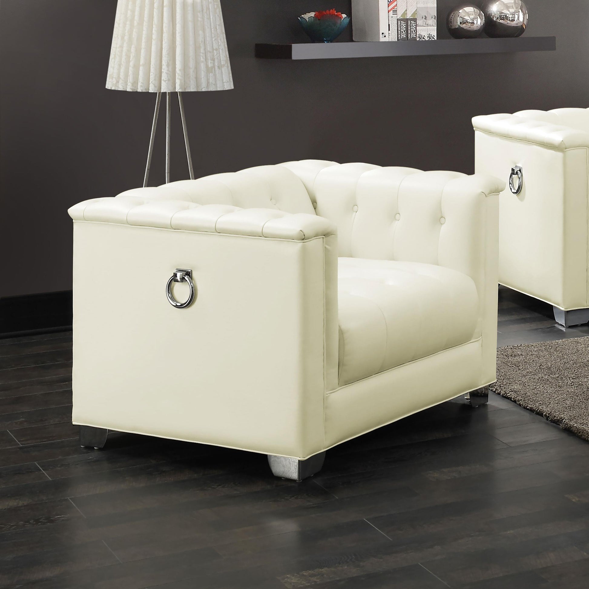 Coaster Furniture Chaviano 505393 Upholstered Track Arm Accent Chair - Pearl White IMAGE 7