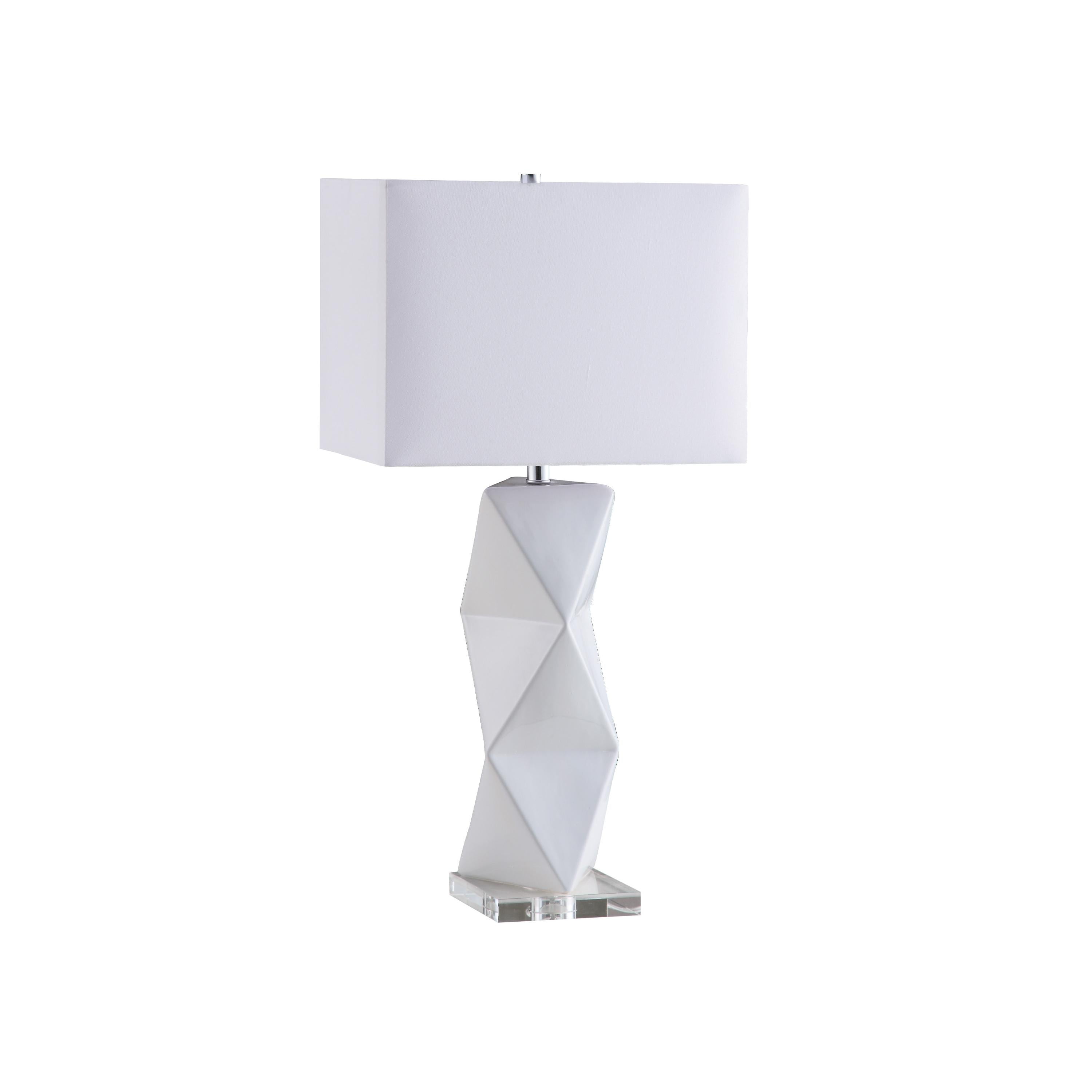 Coaster Furniture Camie 902937 32-inch Rectangular Shade Geometric Table Lamp - White IMAGE 1