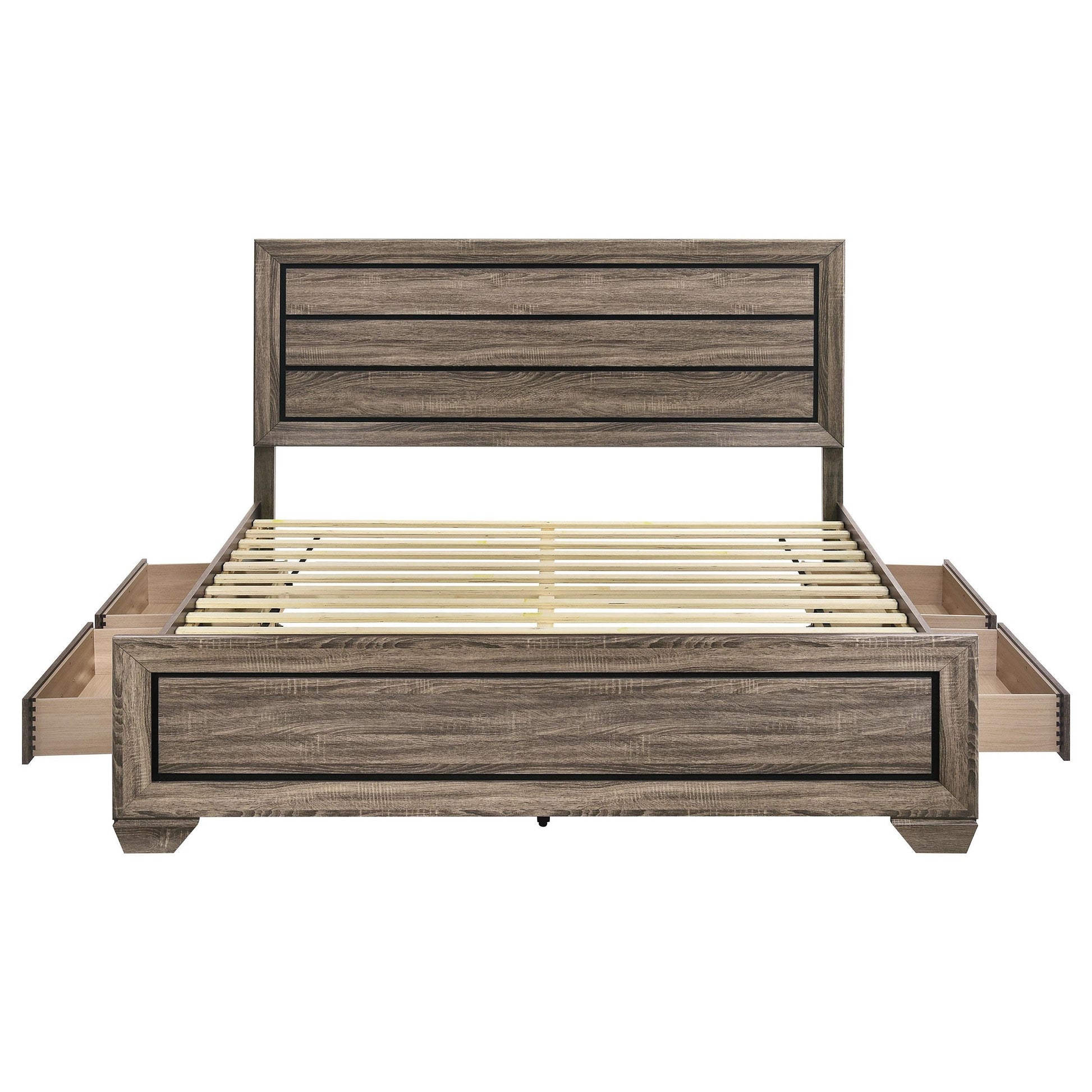 Coaster Furniture Kauffman 204190KE Wood Eastern King Storage Panel Bed - Washed Taupe IMAGE 6