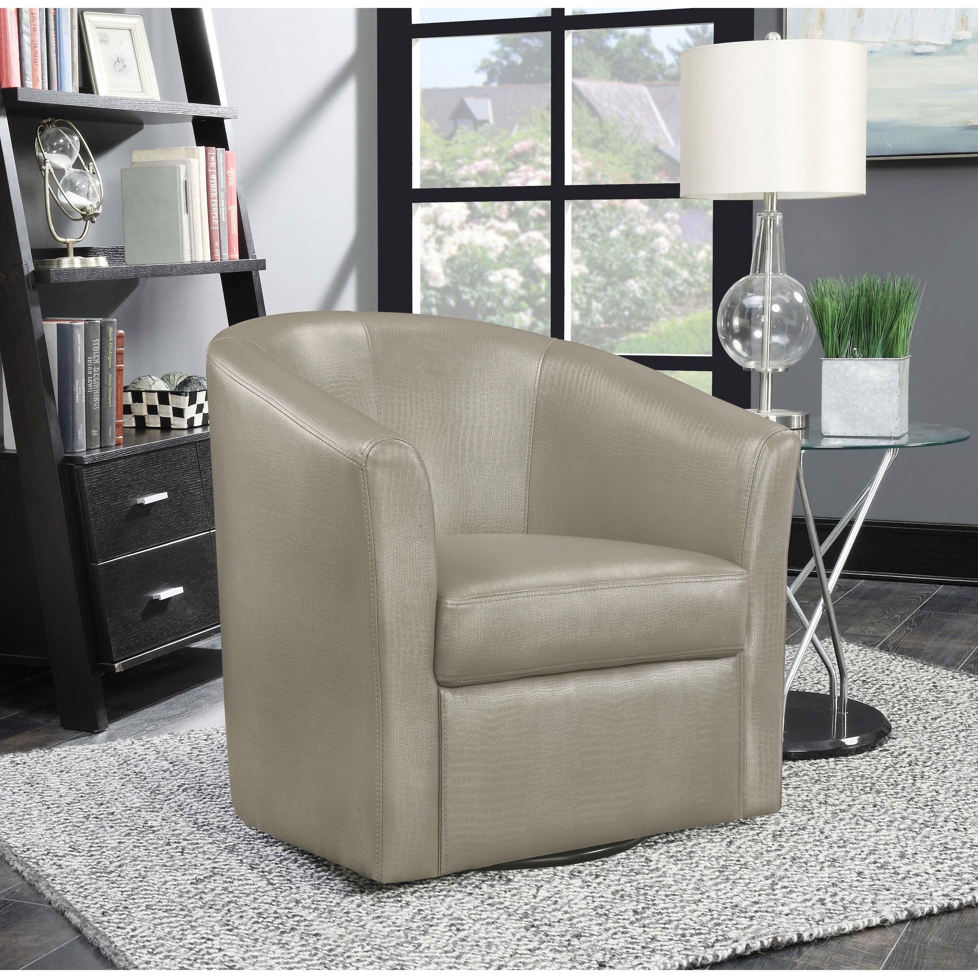 Coaster Furniture Turner 902726 Upholstered Barrel Back Swivel Chair - Champagne IMAGE 6