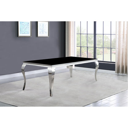 Coaster Furniture Carone 105071 Rectangular 61-inch Glass Top Dining Table - Black IMAGE 1