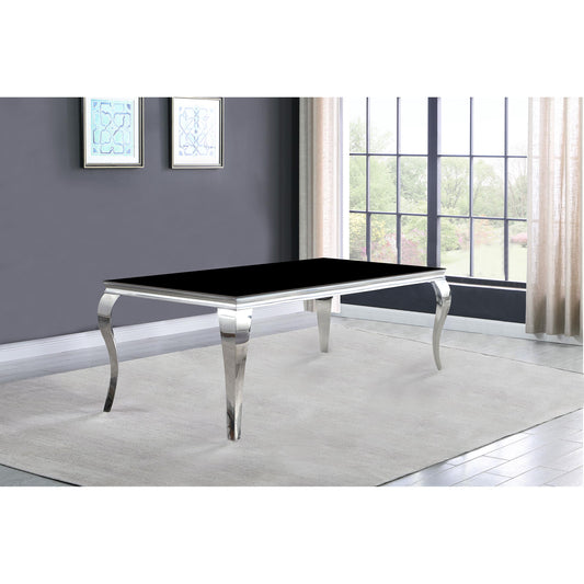 Coaster Furniture Carone 105071 Rectangular 61-inch Glass Top Dining Table - Black IMAGE 1