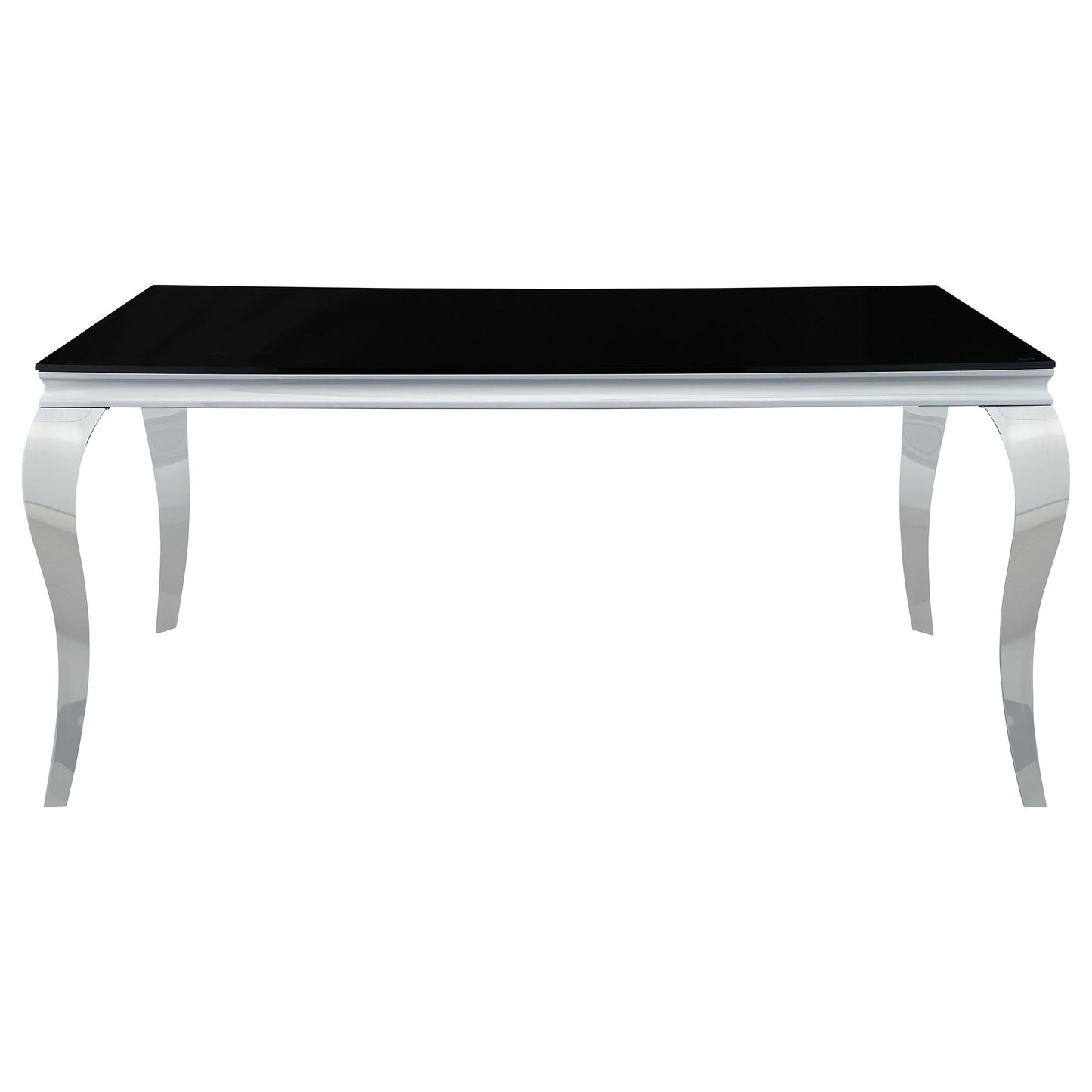  Coaster Furniture Carone 105071 Rectangular 61-inch Glass Top Dining Table - Black IMAGE 3