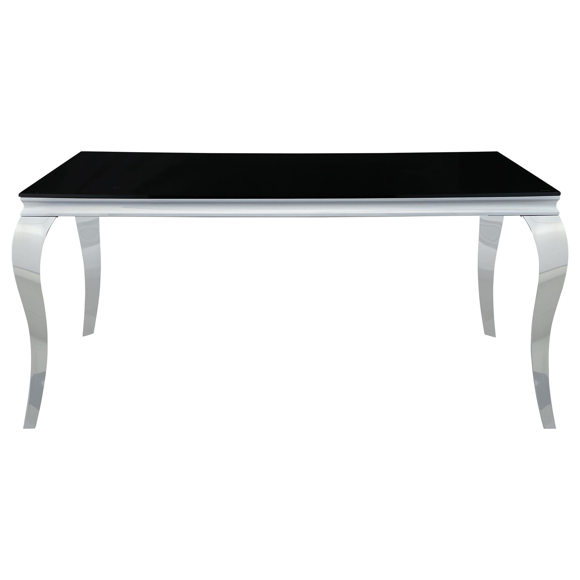  Coaster Furniture Carone 105071 Rectangular 61-inch Glass Top Dining Table - Black IMAGE 3