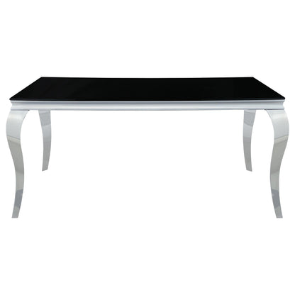  Coaster Furniture Carone 105071 Rectangular 61-inch Glass Top Dining Table - Black IMAGE 3