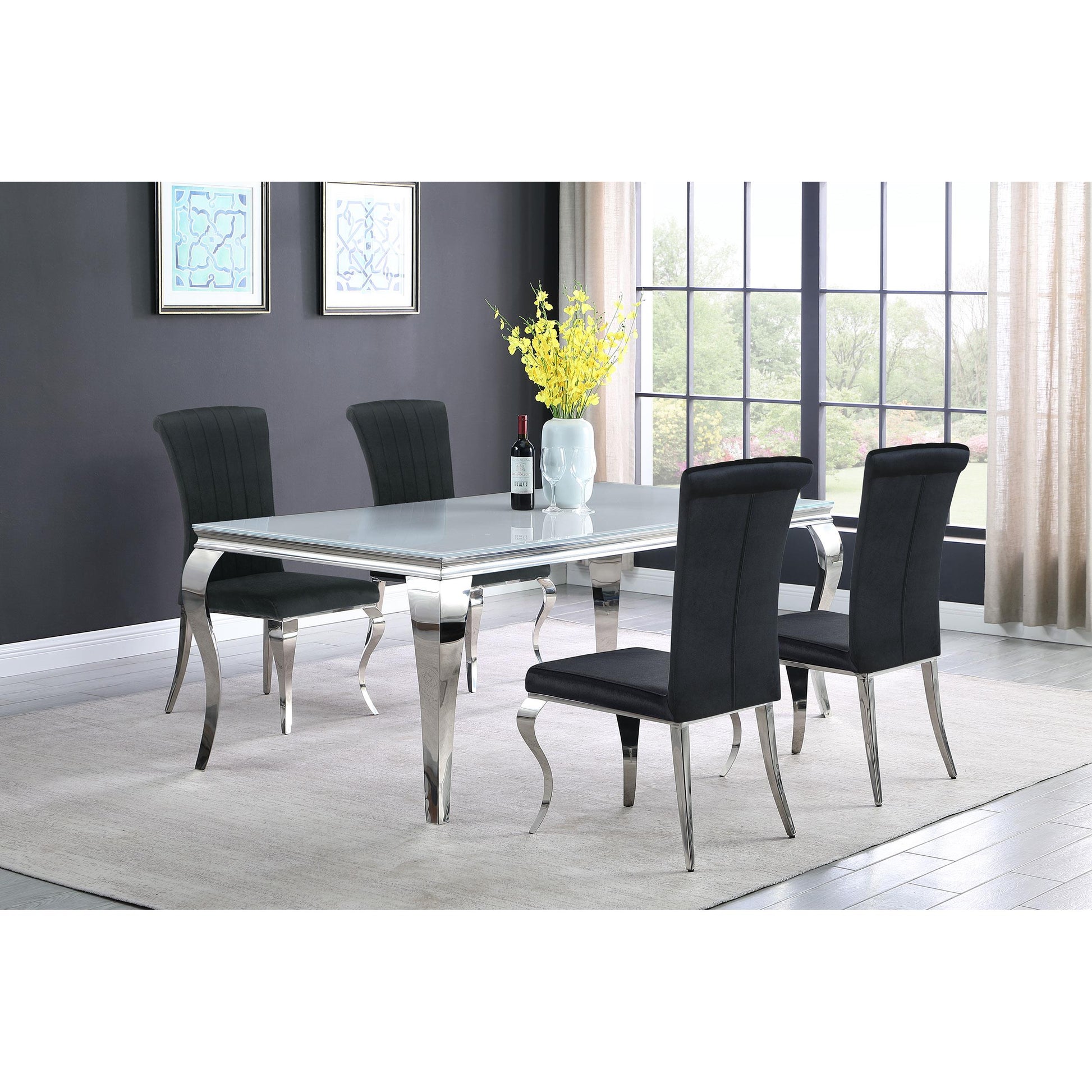 Coaster Furniture Betty 105072 Velvet Upholstered Dining Side Chair - Black (Set of 4) IMAGE 12